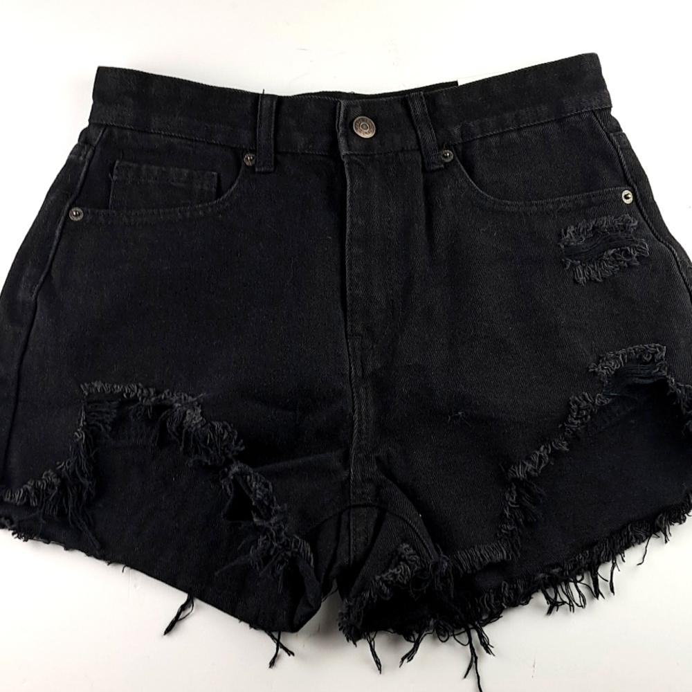 Track 23 Fashion Black Extreme Front Distressed Fashion Denim Size 5, 5-Pocket
